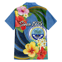 Micronesia Constitution Day Family Matching Off Shoulder Long Sleeve Dress and Hawaiian Shirt Hibiscus and Tapa Tribal Pattern LT03 - Polynesian Pride
