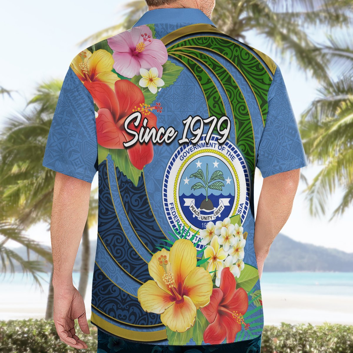 Micronesia Constitution Day Hawaiian Shirt Hibiscus and Tapa Tribal Pattern LT03 - Polynesian Pride