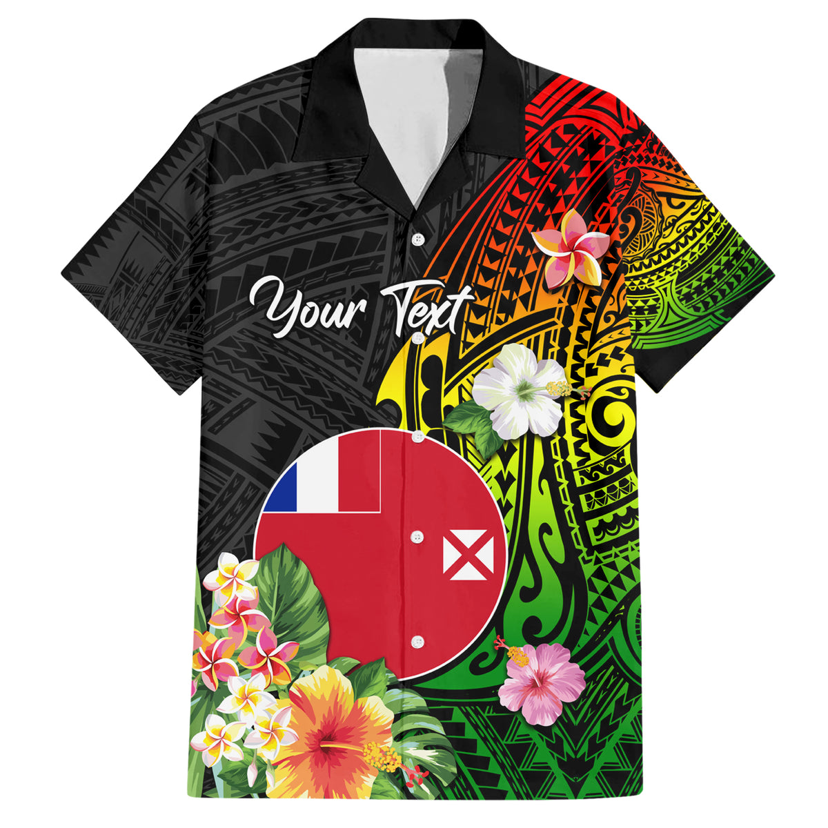 Wallis and Futuna Victory Day Family Matching Short Sleeve Bodycon Dress and Hawaiian Shirt Tribal Polynesian Tattoo and Hibiscus Flower LT03 Dad's Shirt - Short Sleeve Reggae - Polynesian Pride