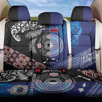 Samoa and Aotearoa Together Back Car Seat Cover Tatau Art Tattoos-Taniko and Maori with Fern LT03 One Size Black - Polynesian Pride