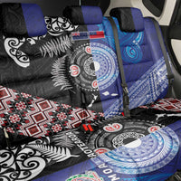 Samoa and Aotearoa Together Back Car Seat Cover Tatau Art Tattoos-Taniko and Maori with Fern LT03 - Polynesian Pride