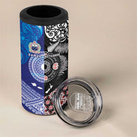 Samoa and Aotearoa Together 4 in 1 Can Cooler Tumbler Tatau Art Tattoos-Taniko and Maori with Fern LT03 - Polynesian Pride