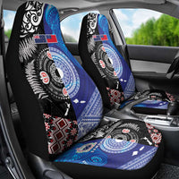 Samoa and Aotearoa Together Car Seat Cover Tatau Art Tattoos-Taniko and Maori with Fern LT03 - Polynesian Pride