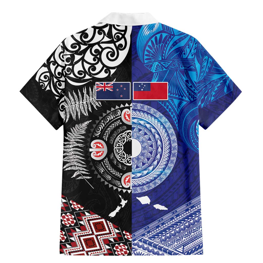 Samoa and Aotearoa Together Family Matching Mermaid Dress and Hawaiian Shirt Tatau Art Tattoos-Taniko and Maori with Fern LT03 - Polynesian Pride