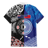 Samoa and Aotearoa Together Family Matching Mermaid Dress and Hawaiian Shirt Tatau Art Tattoos-Taniko and Maori with Fern LT03 - Polynesian Pride