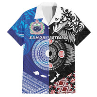 Samoa and Aotearoa Together Hawaiian Shirt Tatau Art Tattoos-Taniko and Maori with Fern LT03 Black - Polynesian Pride