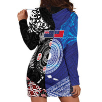 Samoa and Aotearoa Together Hoodie Dress Tatau Art Tattoos-Taniko and Maori with Fern LT03 - Polynesian Pride