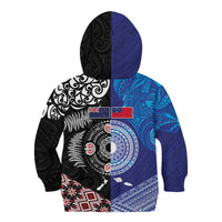 Samoa and Aotearoa Together Kid Hoodie Tatau Art Tattoos-Taniko and Maori with Fern LT03 - Polynesian Pride