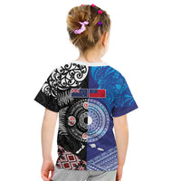 Samoa and Aotearoa Together Kid T Shirt Tatau Art Tattoos-Taniko and Maori with Fern LT03 - Polynesian Pride