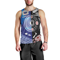 Samoa and Aotearoa Together Men Tank Top Tatau Art Tattoos-Taniko and Maori with Fern LT03 - Polynesian Pride