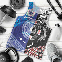 Samoa and Aotearoa Together Men Tank Top Tatau Art Tattoos-Taniko and Maori with Fern LT03 - Polynesian Pride