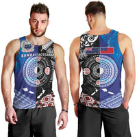 Samoa and Aotearoa Together Men Tank Top Tatau Art Tattoos-Taniko and Maori with Fern LT03 - Polynesian Pride
