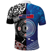 Samoa and Aotearoa Together Polo Shirt Tatau Art Tattoos-Taniko and Maori with Fern LT03 - Polynesian Pride