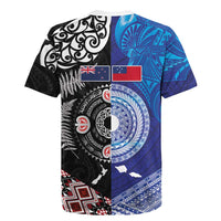 Samoa and Aotearoa Together Rugby Jersey Tatau Art Tattoos-Taniko and Maori with Fern LT03 - Polynesian Pride