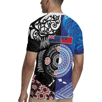 Samoa and Aotearoa Together Rugby Jersey Tatau Art Tattoos-Taniko and Maori with Fern LT03 - Polynesian Pride