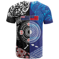 Samoa and Aotearoa Together T Shirt Tatau Art Tattoos-Taniko and Maori with Fern LT03 - Polynesian Pride
