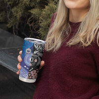 Samoa and Aotearoa Together Tumbler Cup Tatau Art Tattoos-Taniko and Maori with Fern LT03 - Polynesian Pride