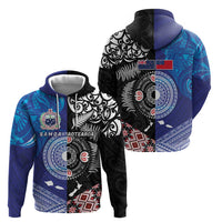Samoa and Aotearoa Together Zip Hoodie Tatau Art Tattoos-Taniko and Maori with Fern LT03 - Polynesian Pride