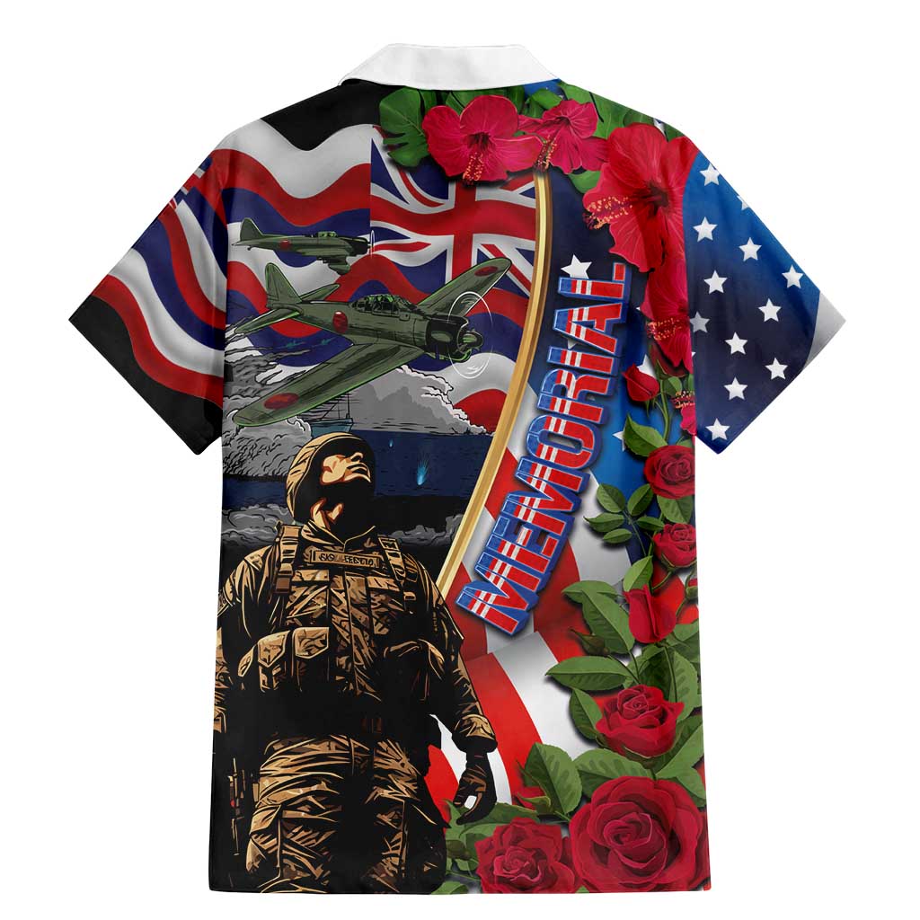 Hawaii and United States Memorial Day Family Matching Mermaid Dress and Hawaiian Shirt Honor and Remember The Fallen LT03 - Polynesian Pride