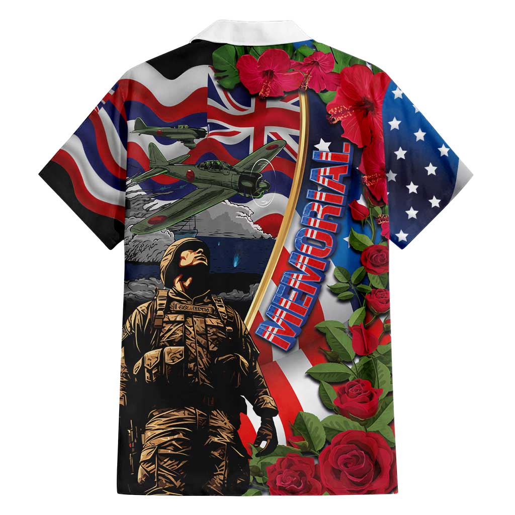 Hawaii and United States Memorial Day Family Matching Off Shoulder Short Dress and Hawaiian Shirt Honor and Remember The Fallen LT03 - Polynesian Pride