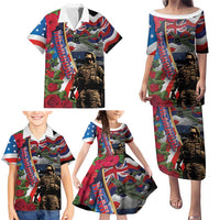 Hawaii and United States Memorial Day Family Matching Puletasi and Hawaiian Shirt Honor and Remember The Fallen LT03 - Polynesian Pride