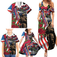 Hawaii and United States Memorial Day Family Matching Summer Maxi Dress and Hawaiian Shirt Honor and Remember The Fallen LT03 - Polynesian Pride
