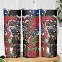 Hawaii and United States Memorial Day Skinny Tumbler -Honor and Remember The Fallen LT03 - Polynesian Pride