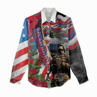 Hawaii and United States Memorial Day Women Casual Shirt Honor and Remember The Fallen LT03 - Polynesian Pride
