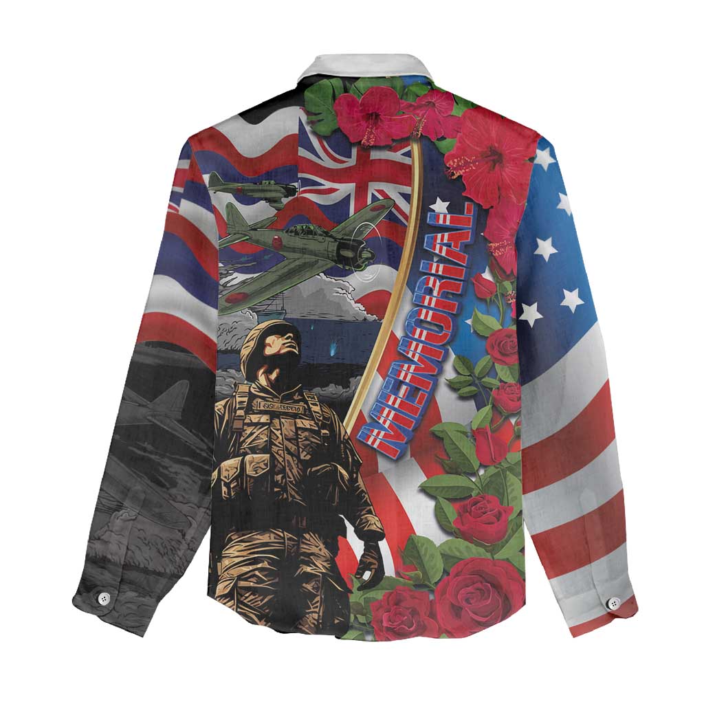 Hawaii and United States Memorial Day Women Casual Shirt Honor and Remember The Fallen LT03 - Polynesian Pride
