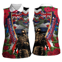 Hawaii and United States Memorial Day Women Sleeveless Polo Shirt Honor and Remember The Fallen LT03 - Polynesian Pride