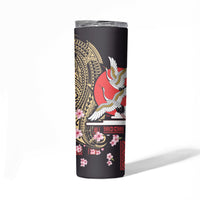 Japanese Culture and Hawaiian Tribal Skinny Tumbler Sakura Blossom Tapa Pattern LT03 - Polynesian Pride
