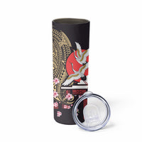 Japanese Culture and Hawaiian Tribal Skinny Tumbler Sakura Blossom Tapa Pattern LT03 - Polynesian Pride