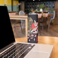 Japanese Culture and Hawaiian Tribal Skinny Tumbler Sakura Blossom Tapa Pattern LT03 - Polynesian Pride