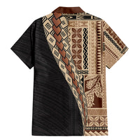 Samoa Siapo Motif Half Style Family Matching Mermaid Dress and Hawaiian Shirt Brown Version LT03 - Polynesian Pride