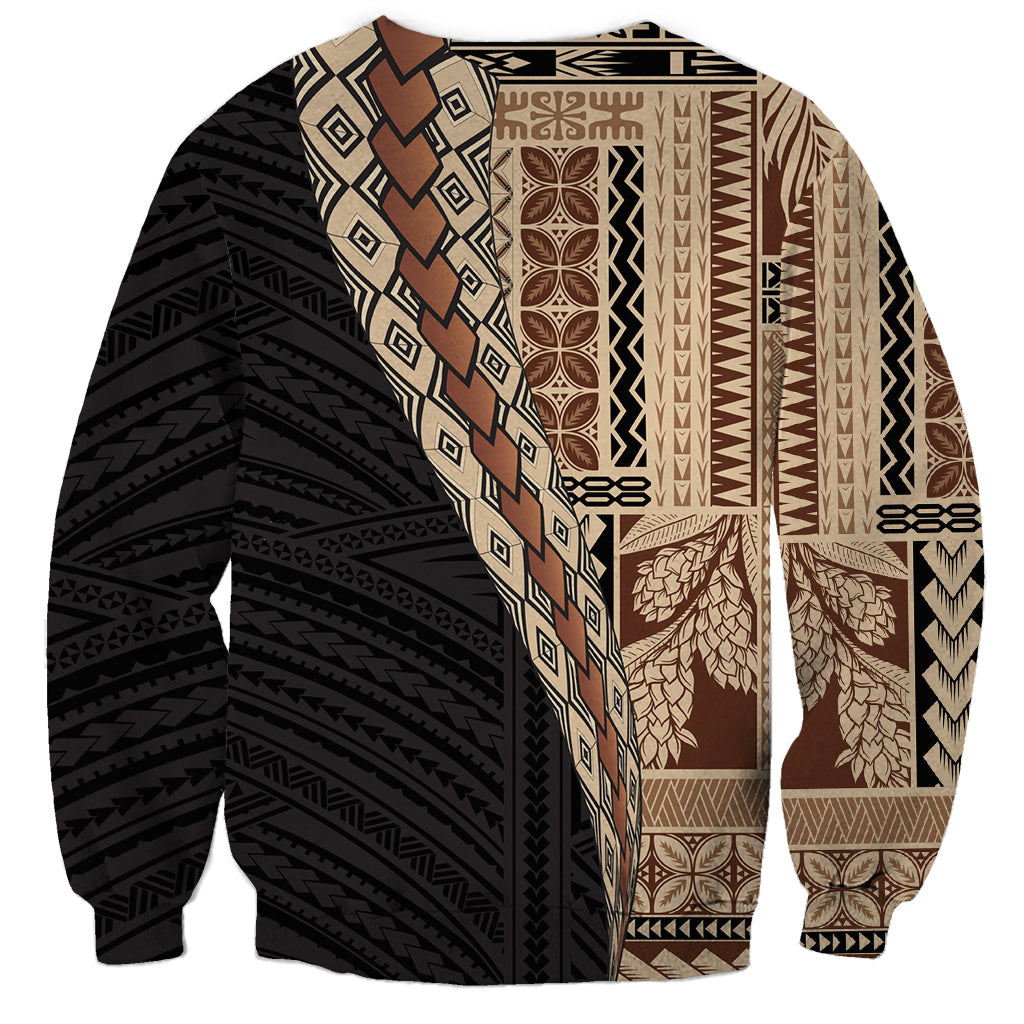 Samoa Siapo Motif Half Style Sweatshirt Brown Version