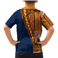 Samoa Siapo Motif Half Style Family Matching Mermaid Dress and Hawaiian Shirt Colorful Version LT03 - Polynesian Pride