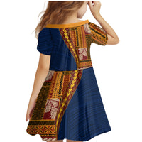 Samoa Siapo Motif Half Style Family Matching Mermaid Dress and Hawaiian Shirt Colorful Version LT03 - Polynesian Pride