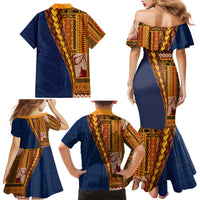 Samoa Siapo Motif Half Style Family Matching Mermaid Dress and Hawaiian Shirt Colorful Version LT03 - Polynesian Pride