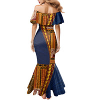 Samoa Siapo Motif Half Style Family Matching Mermaid Dress and Hawaiian Shirt Colorful Version LT03 - Polynesian Pride