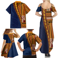 Samoa Siapo Motif Half Style Family Matching Summer Maxi Dress and Hawaiian Shirt Colorful Version LT03 - Polynesian Pride