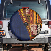 Samoa Siapo Motif Half Style Spare Tire Cover Colorful Version LT03 Yellow - Polynesian Pride