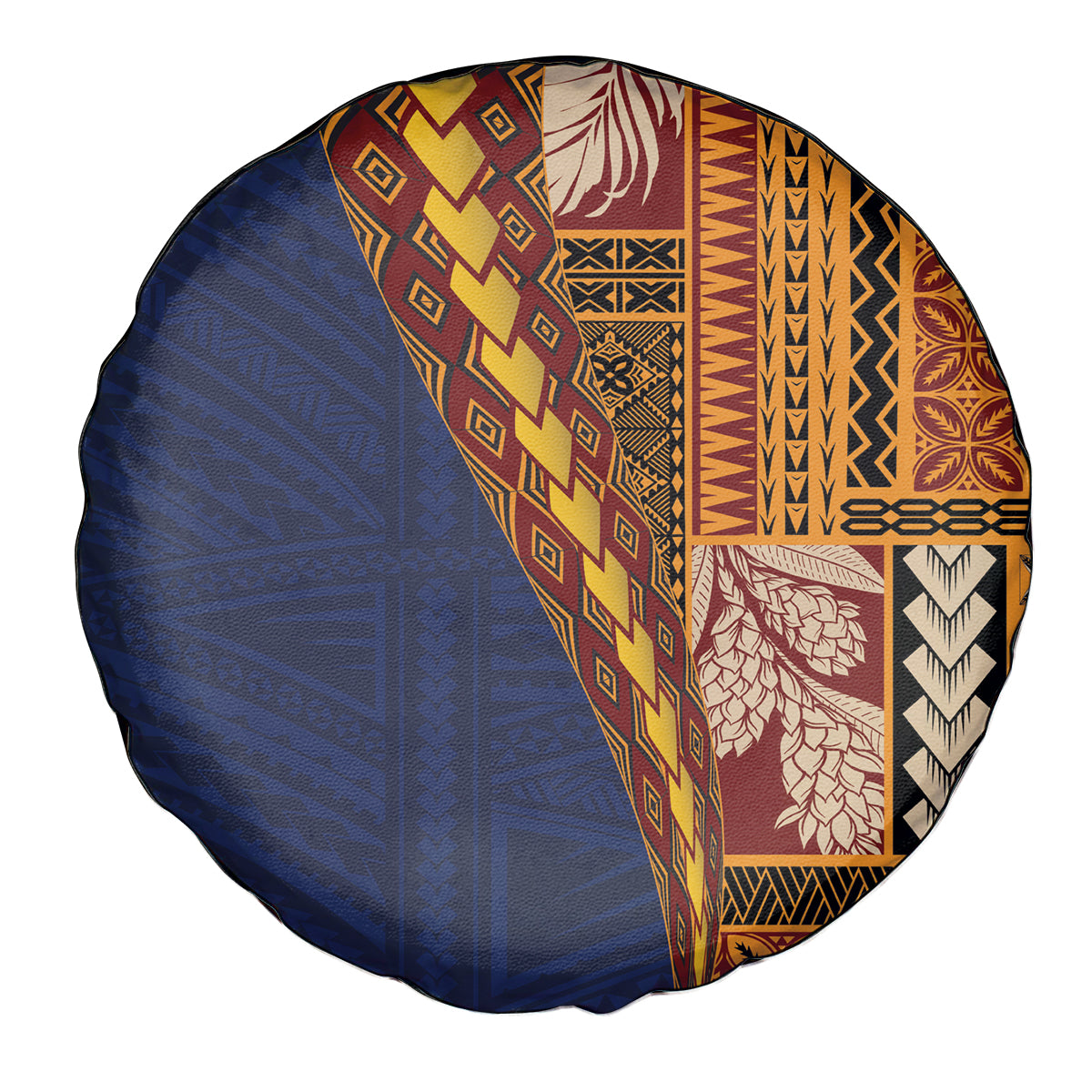 Samoa Siapo Motif Half Style Spare Tire Cover Colorful Version LT03 - Polynesian Pride