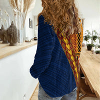 Samoa Siapo Motif Half Style Women Casual Shirt Colorful Version LT03 - Polynesian Pride