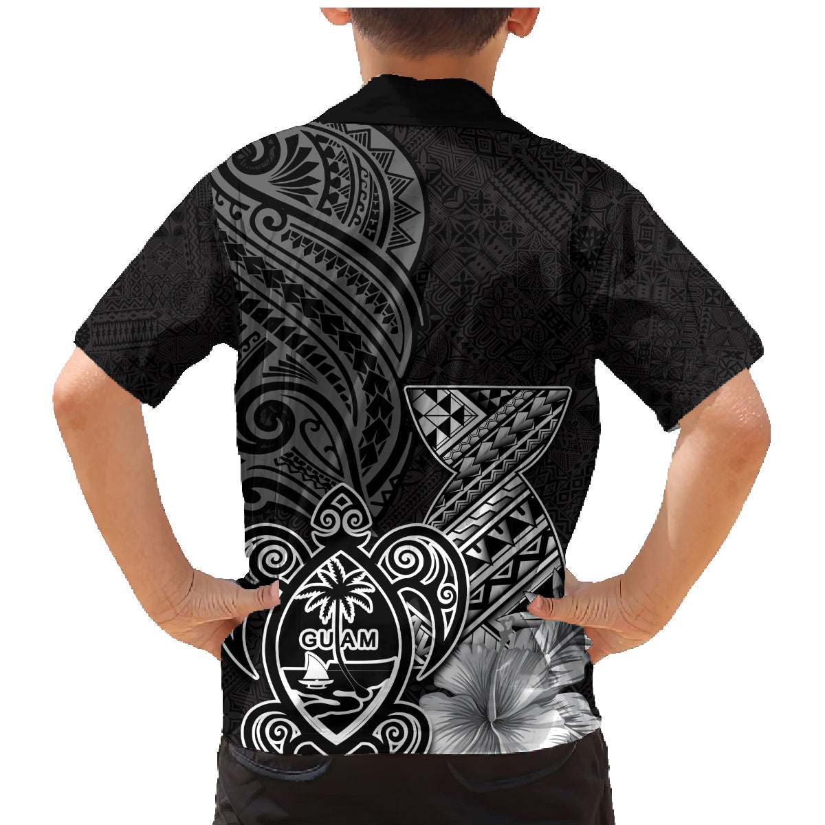 Guam Latte Stone Chamorro Culture Family Matching Mermaid Dress and Hawaiian Shirt Tapa Pattern LT03 - Polynesian Pride