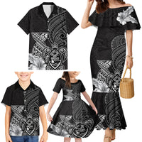 Guam Latte Stone Chamorro Culture Family Matching Mermaid Dress and Hawaiian Shirt Tapa Pattern LT03 - Polynesian Pride