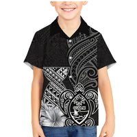 Guam Latte Stone Chamorro Culture Family Matching Mermaid Dress and Hawaiian Shirt Tapa Pattern LT03 Son's Shirt Black - Polynesian Pride