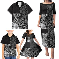 Guam Latte Stone Chamorro Culture Family Matching Puletasi and Hawaiian Shirt Tapa Pattern LT03 - Polynesian Pride