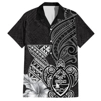 Guam Latte Stone Chamorro Culture Family Matching Puletasi and Hawaiian Shirt Tapa Pattern LT03 Dad's Shirt - Short Sleeve Black - Polynesian Pride