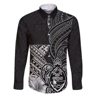 Guam Latte Stone Chamorro Culture Family Matching Short Sleeve Bodycon Dress and Hawaiian Shirt Tapa Pattern LT03 Dad's Shirt - Long Sleeve Black - Polynesian Pride