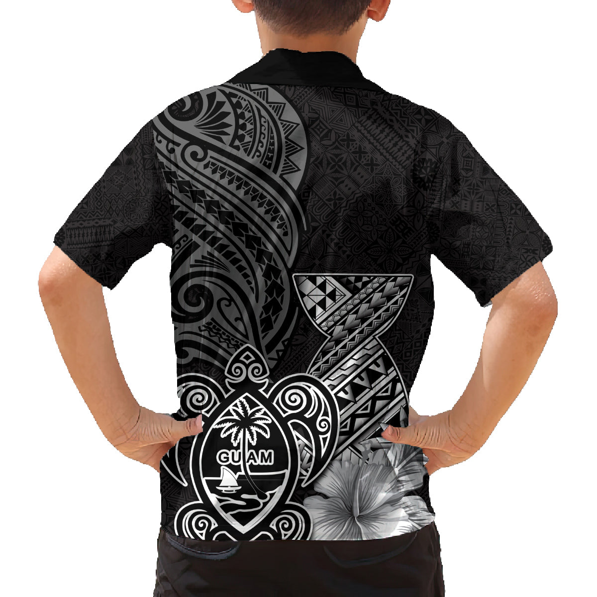 Guam Latte Stone Chamorro Culture Family Matching Tank Maxi Dress and Hawaiian Shirt Tapa Pattern LT03 - Polynesian Pride